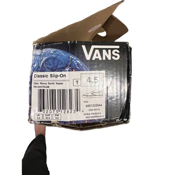 New W Box Vans Star Wars MAY THE FORCE BE WITH YOU DARTH Vader Slip On Shoes 4.5 - Picture 8 of 9